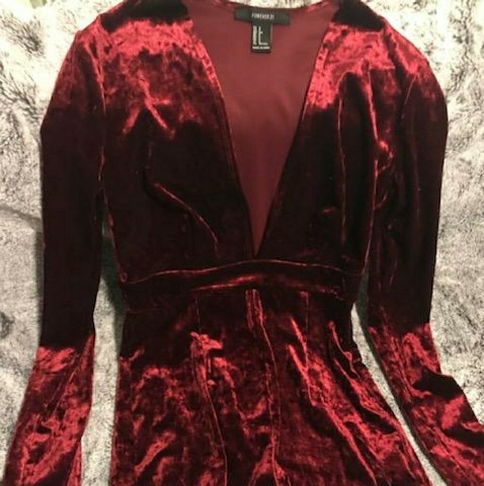 Velvet Maroon Romper
